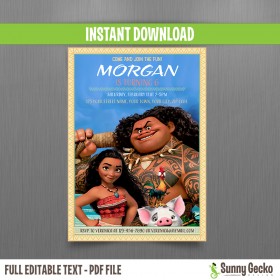 Moana 5x7 in. Birthday Invitation